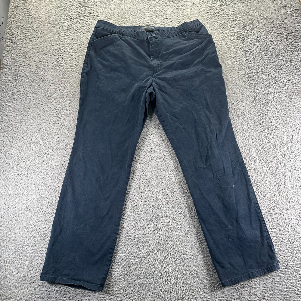 Lee Pant Womens 16 Blue Cotton‎ Chino Straight Stretch Relaxed Business Office